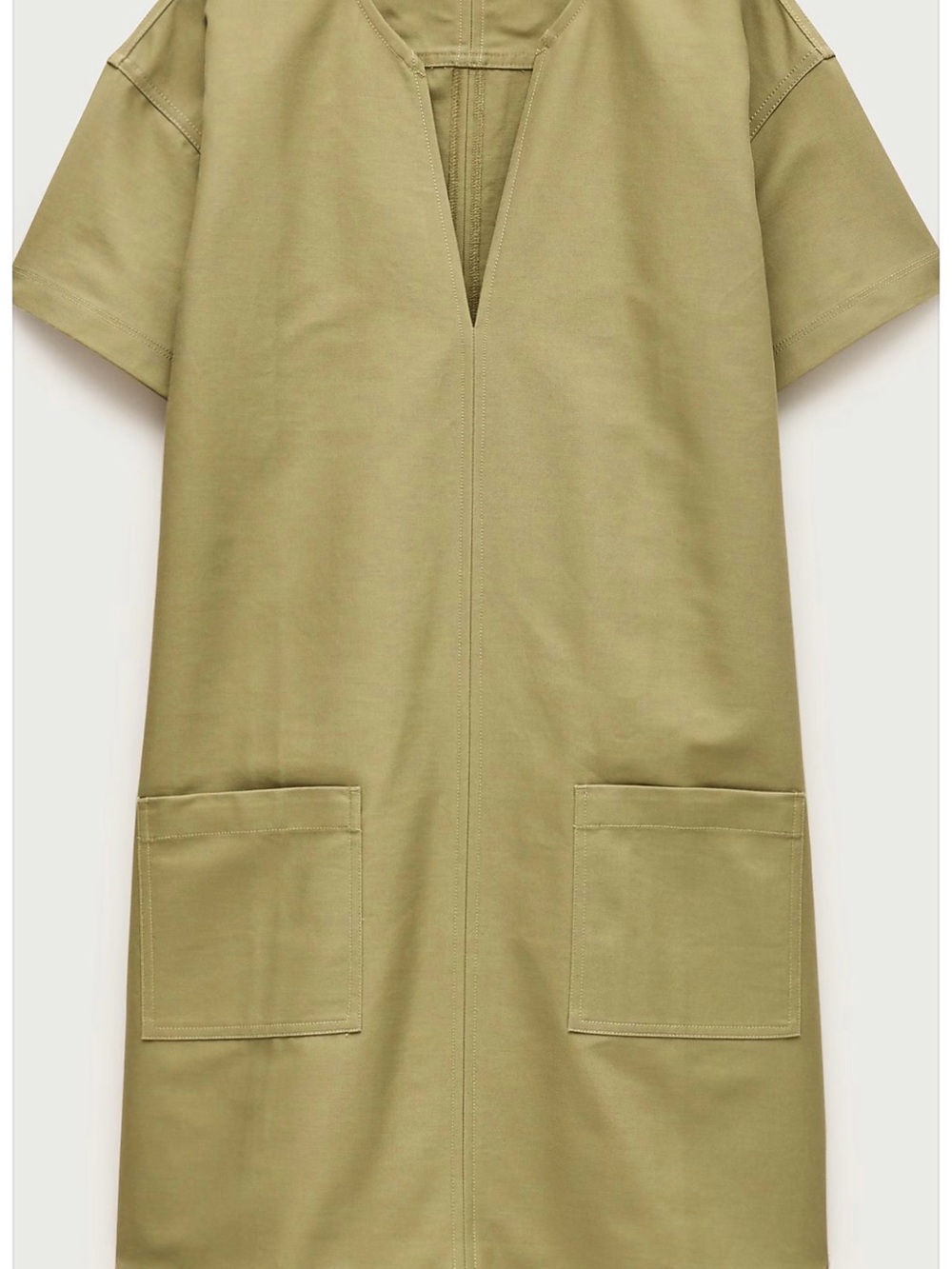 JCrew Petite patch-pocket pullover dress in olive NWT
